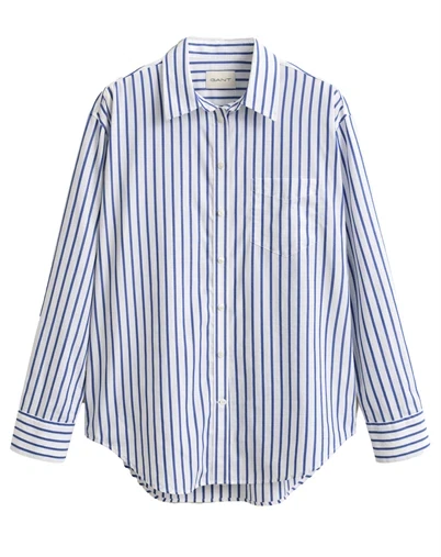 Gant - Rel Classic Stripe Skjorte - Royal Blue